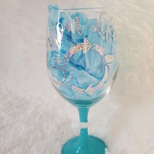Mom Life Aqua Stemmed Wine Glass